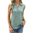 thumbnail image 1 of loopsun Plus Size Tops for Womens,Womens Summer Tops,Women's Fashion Casual Summer Solid V-neck Strappy Top Loose Blouses Mint Green XL, 1 of 5