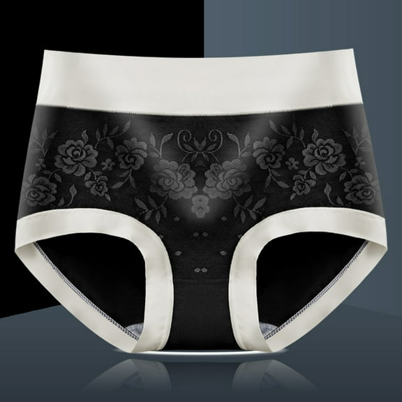 loopsun Womens Briefs,Women's Fashion Solid Lace Briefs Comfortable Cotton High Waist Underwear Women Panties