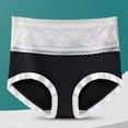 thumbnail image 1 of loopsun Womens Briefs,Women's Fashion Solid Lace Briefs Comfortable Cotton High Waist Underwear Women Panties, 1 of 4