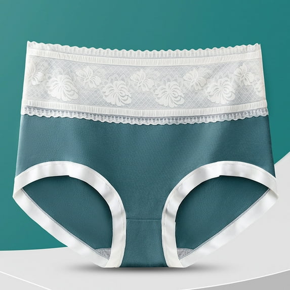 loopsun Womens Briefs,Women's Fashion Solid Lace Briefs Comfortable Cotton High Waist Underwear Women Panties