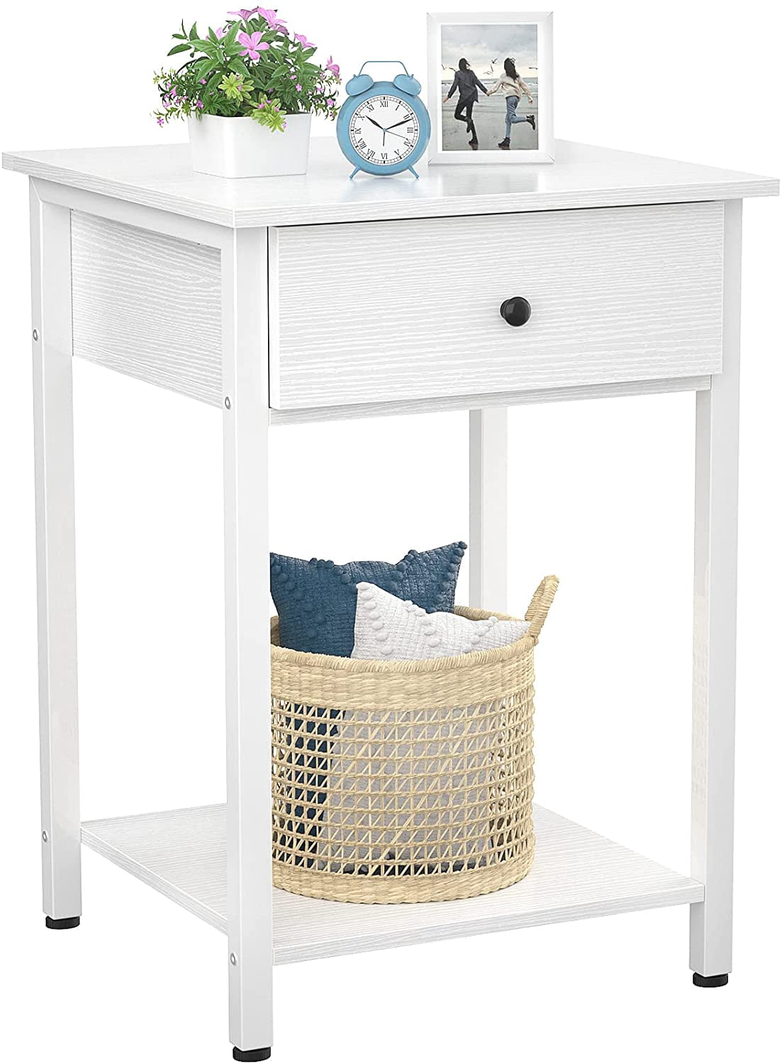 lopnmbvj Nightstand Modern End Table Side Table with Drawer and Storage ...