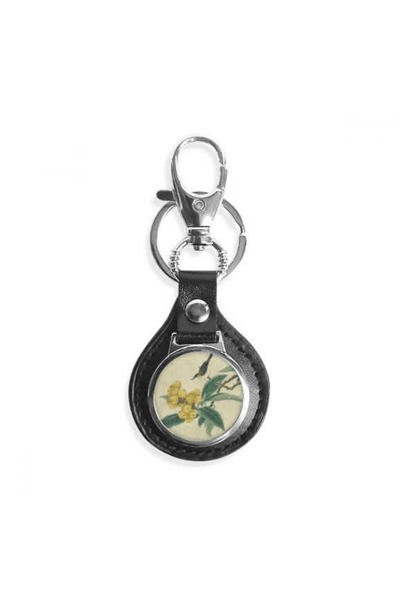loquat embroidered feather figure chinese painting key link chain keyholder finder hook metal