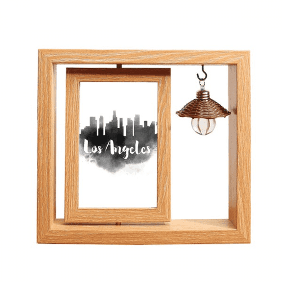 los angeles ameink city painting Wooden Rotating Picture Photo Frame 4x6