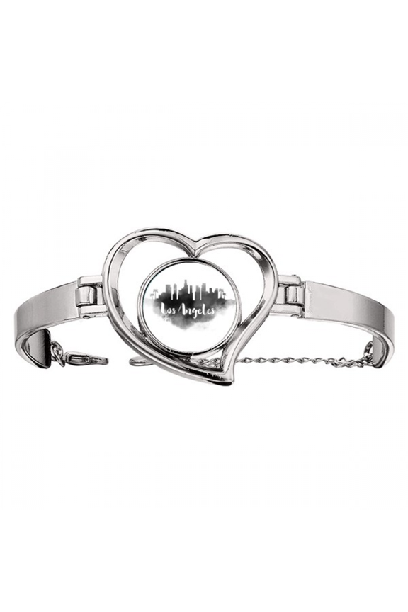los angeles ameink city painting bracelet heart jewelry wire bangle
