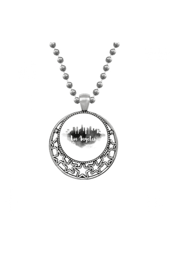 los angeles ameink city painting necklaces pendant retro moon stars jewelry
