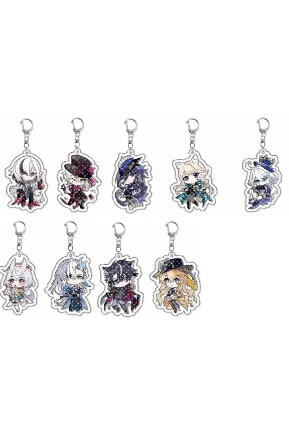lot 20pcs Japanese anime mix Acrylic Keychain Key Chain Girls boy Keyring gifts