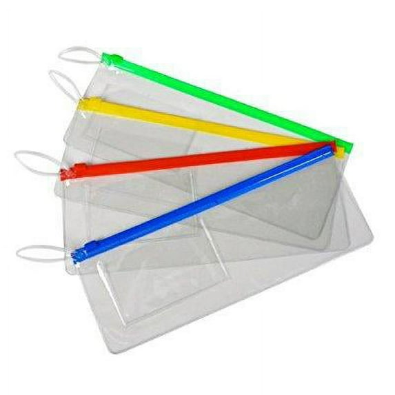 lot of 12 assorted color zipper style plastic pouches