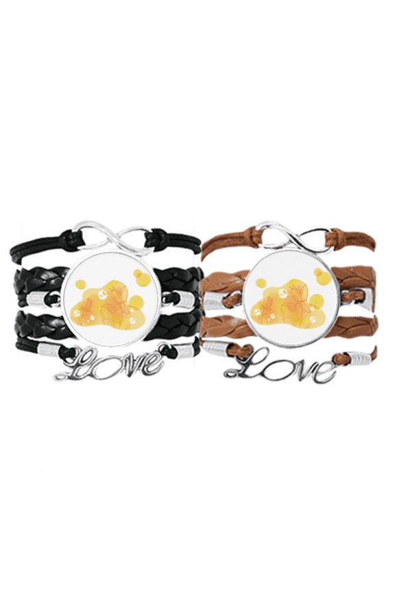 lotus flower bubble flower bracelet hand strap leather wristband double set