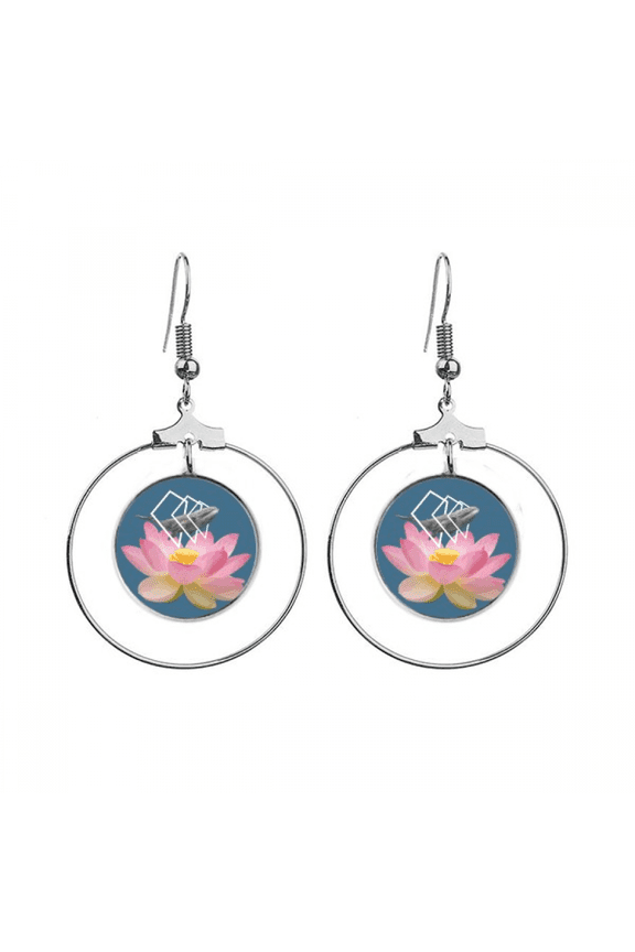 lotus whale flower bird sacred earrings dangle hoop jewelry drop circle