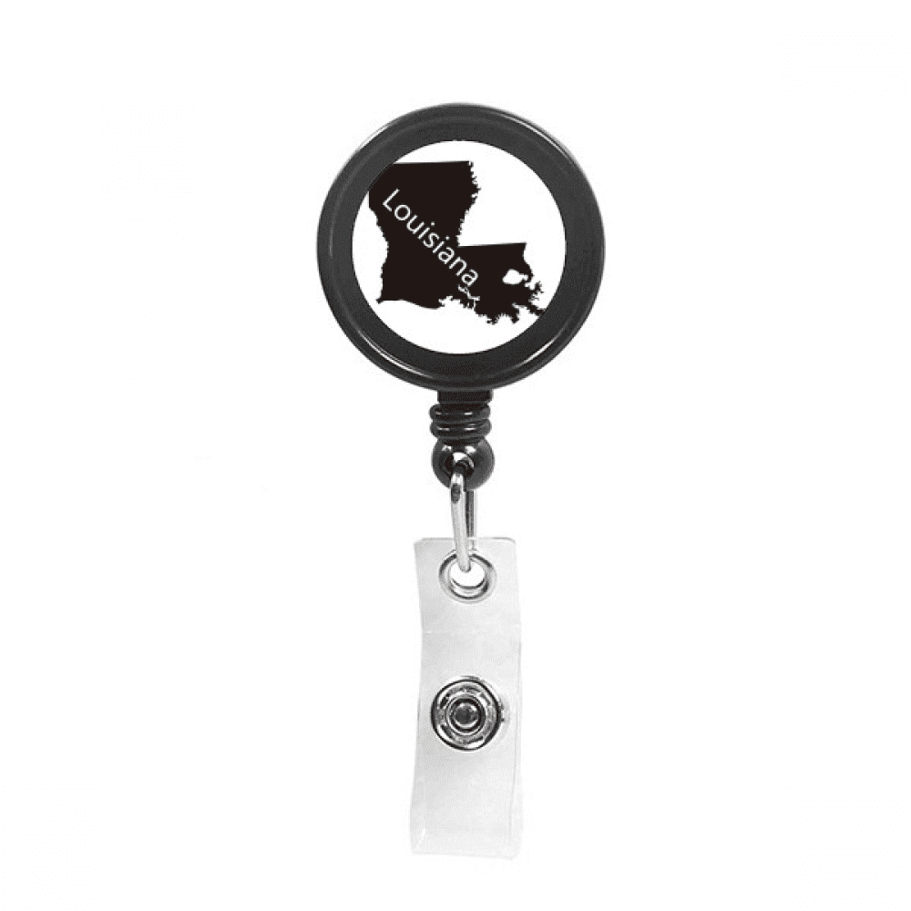 louisiana ameusa map outline Retractable Keychain Badge Holder ID Badge