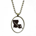 thumbnail image 1 of louisiana ameusa map outline necklace vintage chain bead pendant jewelry collection, 1 of 3