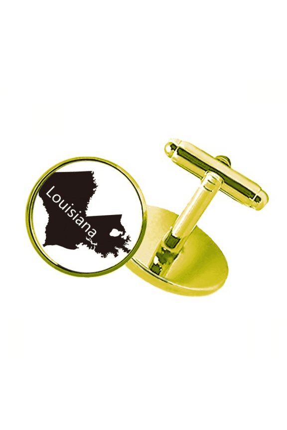 louisiana ameusa map outline studded business metal cufflinks en