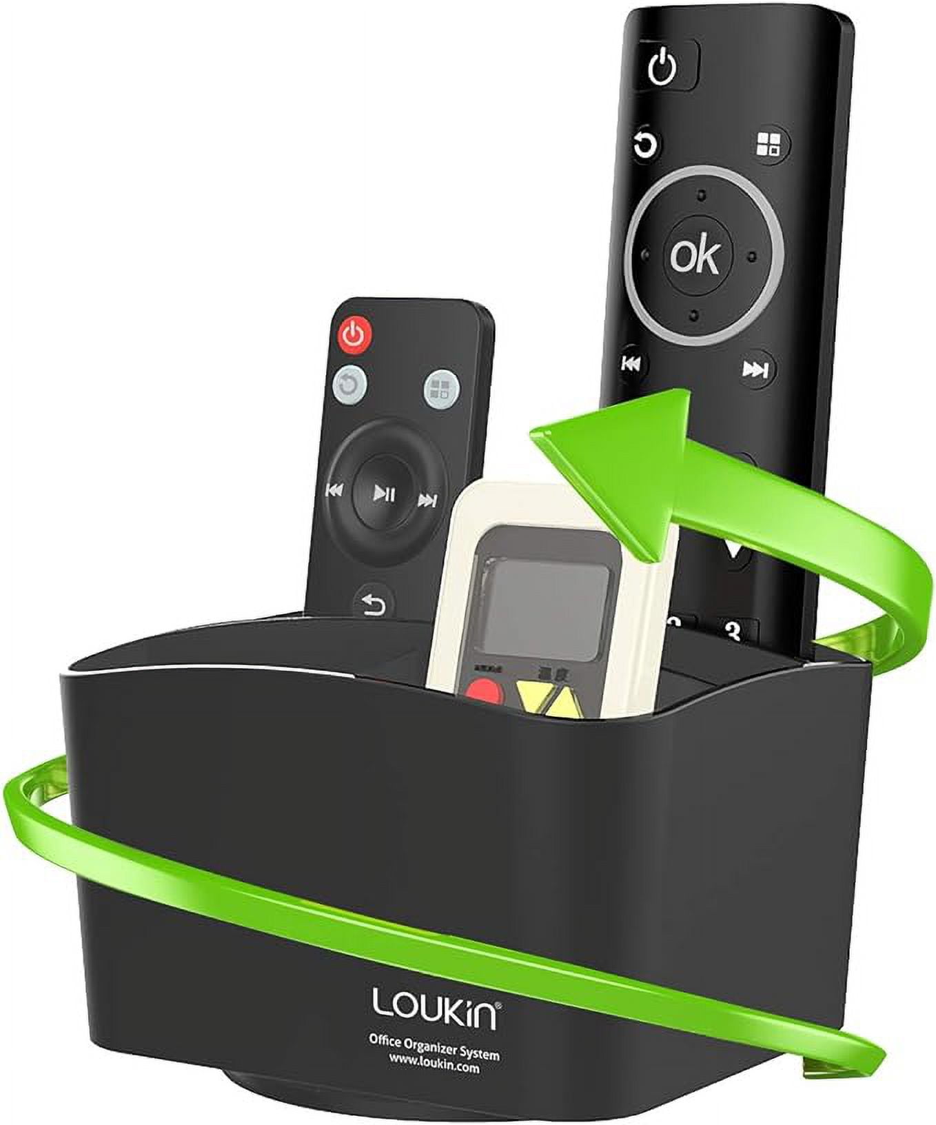loukin Rotating Remote Control Holder, TV Remote Control Caddy with 5