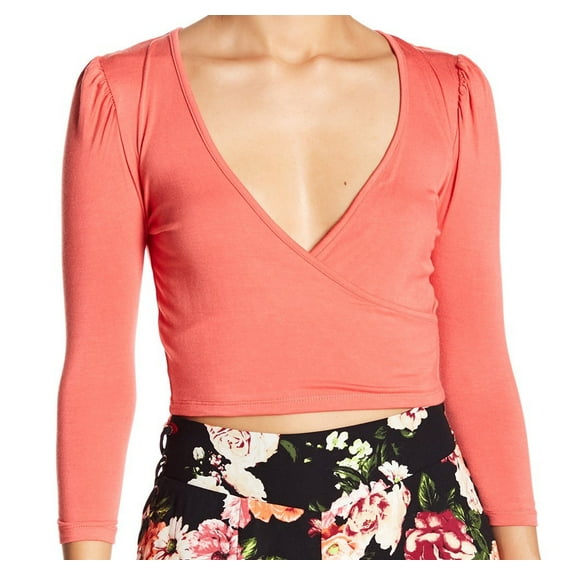 love, FiRE Juniors Surplice Three Quarter Sleeve Top;L