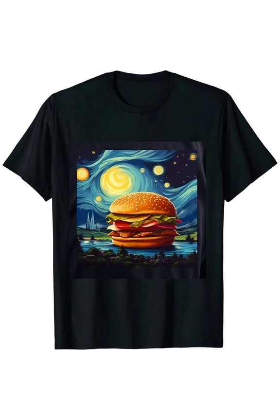 love Hamburger Food burger Van Gogh T-Shirt