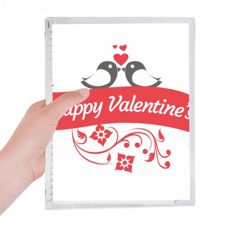 love birds happy valentine's day notebook loose diary refillable journal statiry