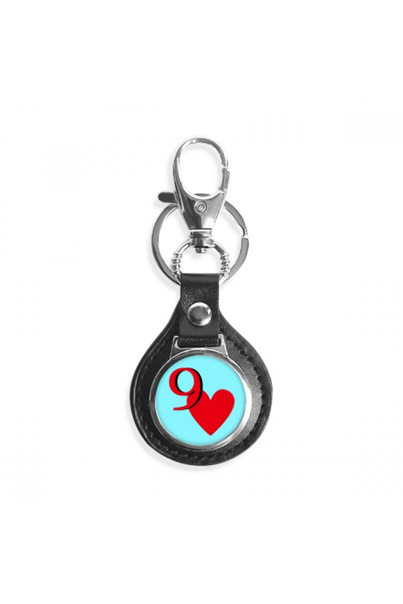 love heart 9 poker key link chain keyholder finder hook metal