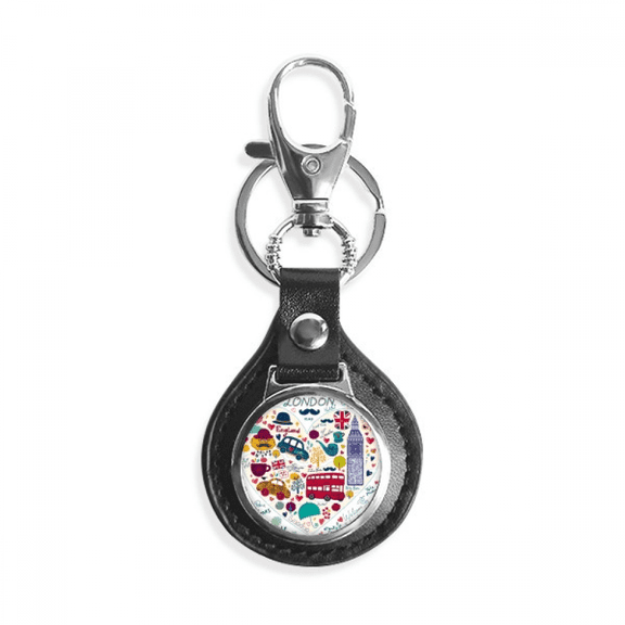 love heart big ben bus uk landmark flag key link chain keyholder finder hook metal