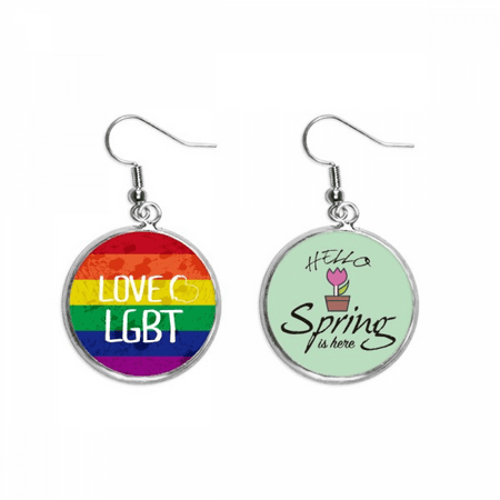 love lgbt rainbow ink heart decoration dangle season sp earring jewelry