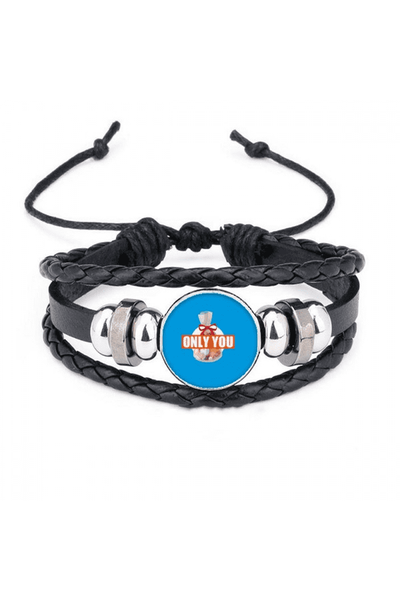love lovers only companionship bracelet braided leather woven wristband