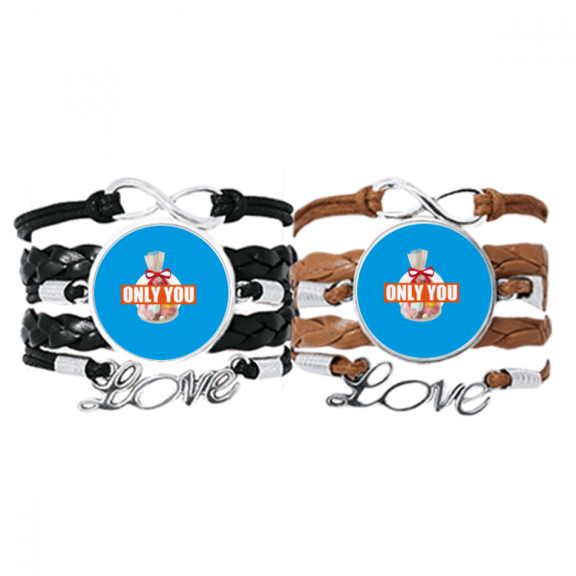 love lovers only companionship bracelet hand strap leather wristband double set