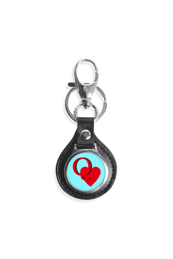love queen heart q poker key link chain keyholder finder hook metal