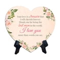 thumbnail image 1 of Your love is a treasure that I will cherish forever. Thank you for being the best mom in the world. I love you more than words can say. Heart Shape Table Sign (6" x 5"), 1 of 5