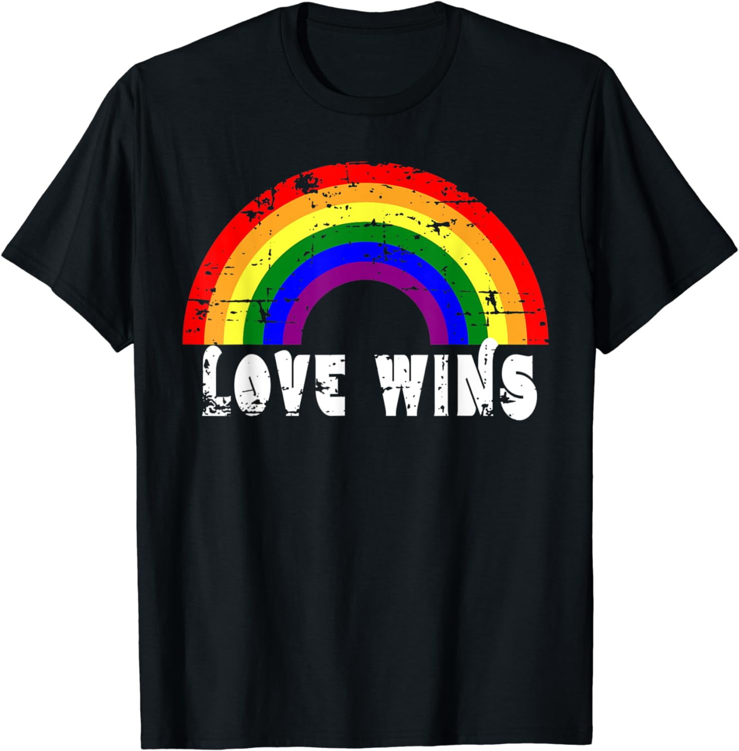 Maglietta Gay Pride In Cotone Biologico – Love Wins Retro Heart Strip – Unisex Uomo Donna Taglie S-XXL - 2