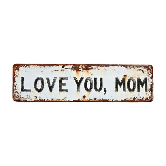 love you Mom sign,Love You Bye Sign Above Door – Vintage Metal Wall Sign, 2026 New Love You Bye Metal Signs, Wooden Rustic Wall Art, Farmhouse Style Hanging Plaque for Mother's Day(S)