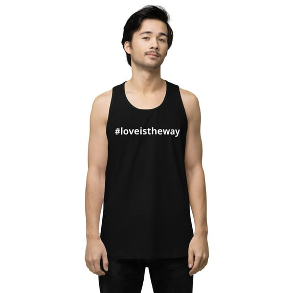 #loveistheway Men’s premium tank top (Black, S)