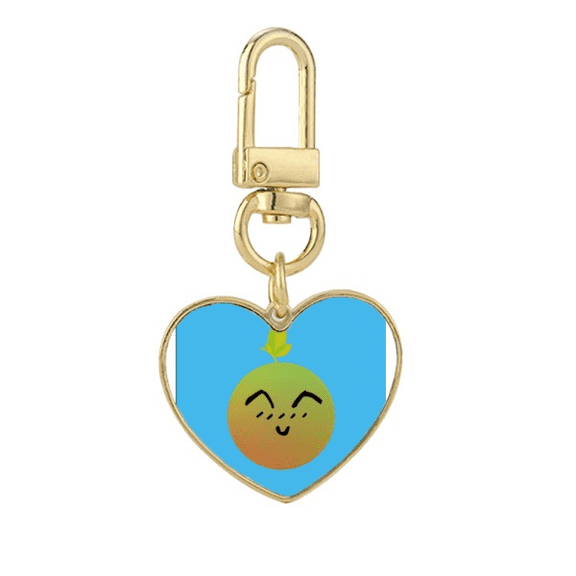 lovely cartoon sle orange fgold heart keychain metal keyring holder