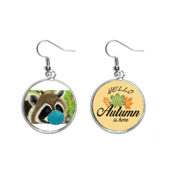 lovely head raccoon animal expression earring dangle autumn earring jewelry