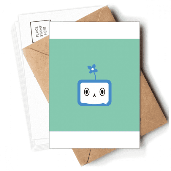 lovely small tv face cartoon Postcards Envelopes Blank Note Cards Mailing