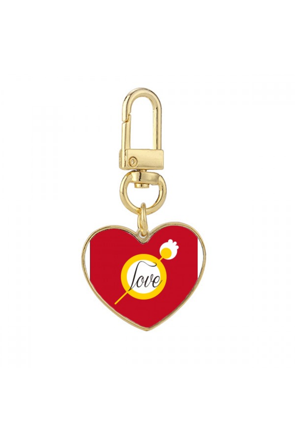 lovers love only art deco fashion Gold Heart Keychain Metal Keyring Holder