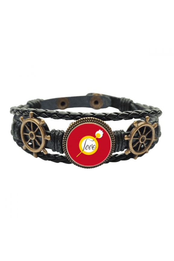 lovers love only art deco fashion Leather Braided Ocean Bracelet Wristband