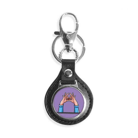 loving heart manual speech fingerspelling key link chain keyholder finder hook metal