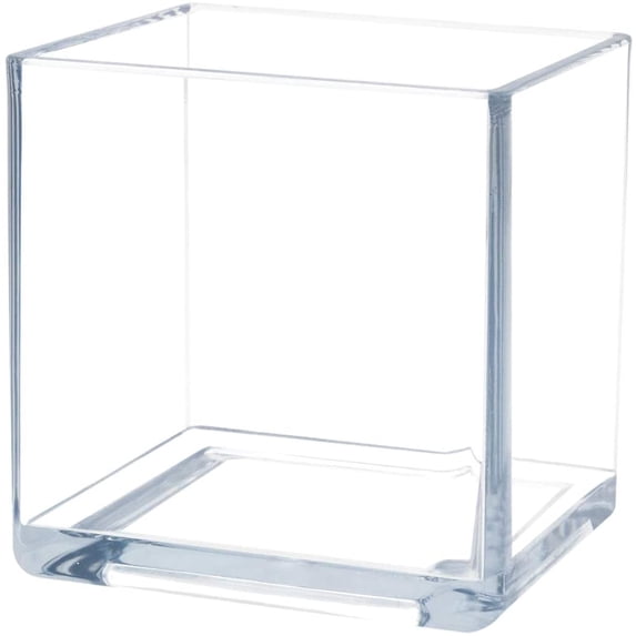 lower Acrylic Vase Decorative Centerpiece for Home or Wedding by Royal Imports - Break Resistant - Cube Shape, 5"x5", 5" Tall