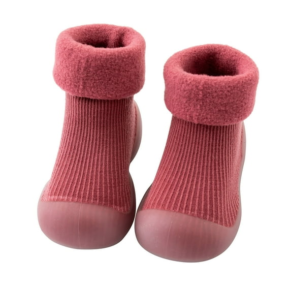 lowprofile baby socks kids toddler boys girls solid warm knit soft sole rubber shoes sock slipper stocking