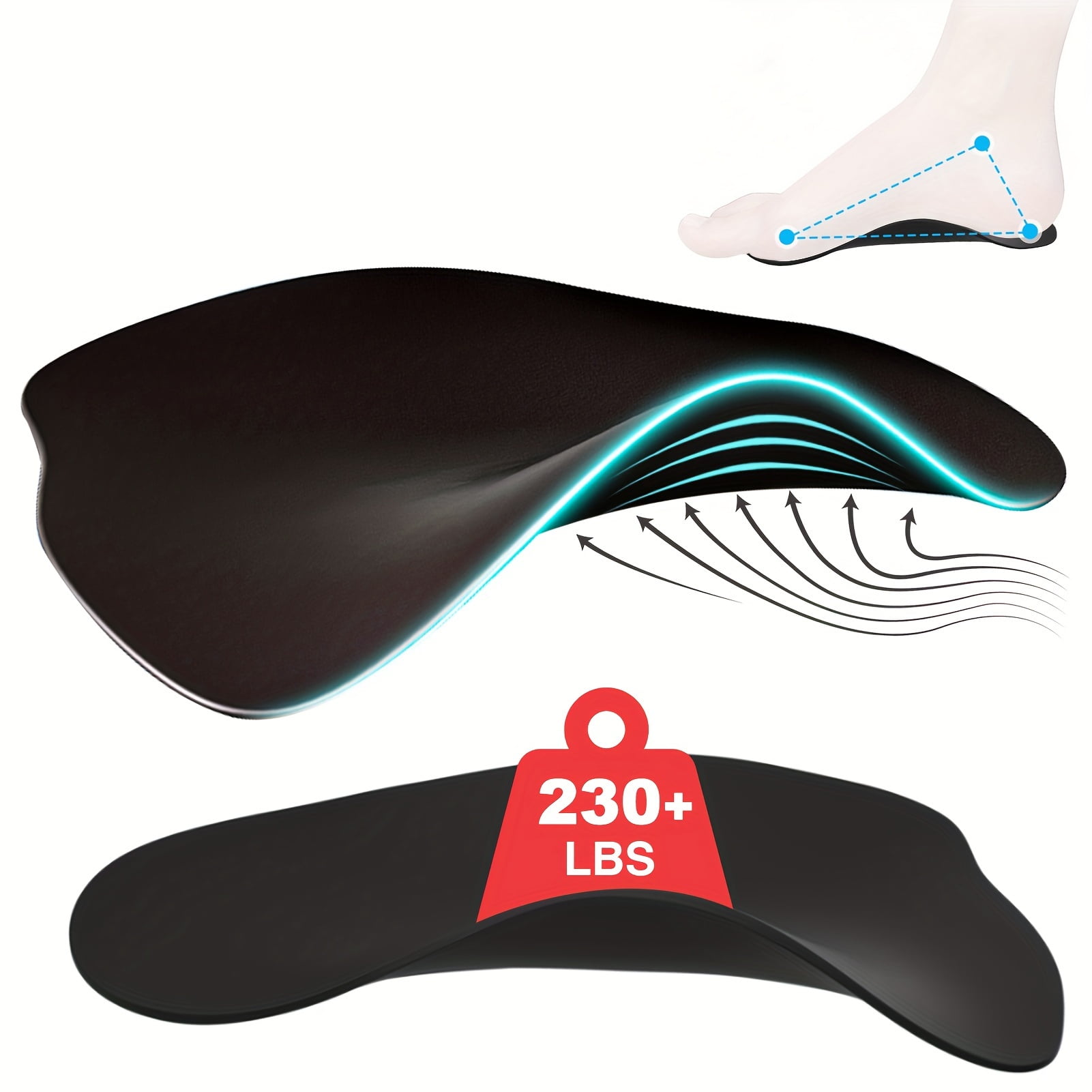 loyun Relief High Arch Support Inserts for Women Men Thin Shoe Inserts