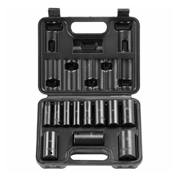 lqyy Impact Socket Set 3/8 Inch Drive - 11 Piece 6-Point Impact Sockets, Ratchet Tool Kit, CR-V Steel, Deep Socket Set for Automotive Repair & Mechanics