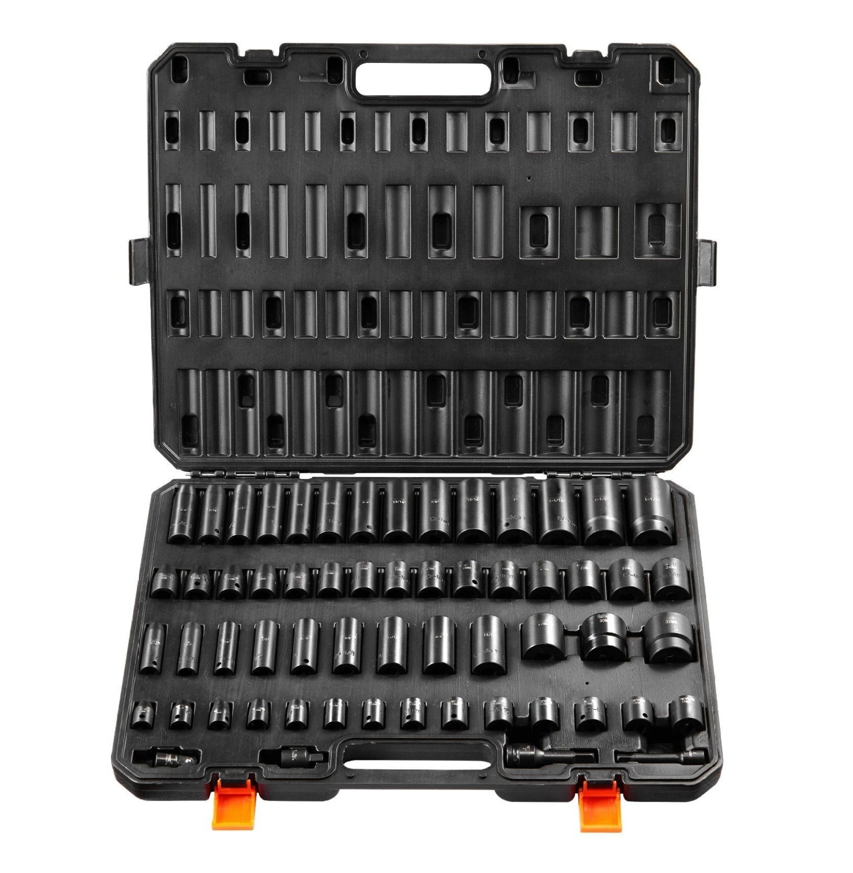 lqyy Impact Socket Set 59pcs 3/8" & 1/2" Drive Mechanic Tool Kit - Automotive Repair Sockets, Cr-Mo Steel, Laser Etched, Hex Design, Portable Case