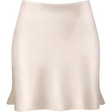 lsaertla Mini Skirts for Women Satin High Elastic Waist Ruffle Bodycon Short Skirt