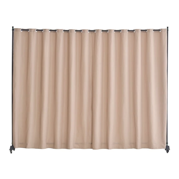 lshhh Room Divider with Wheels, Portable Privacy Screen Panel, Freestanding Partition for Office, Bedroom, Study, 121.5"x96.7", Brown