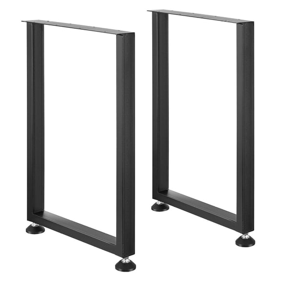 lshhh Table Legs 28 Inch, Square Steel Desk Legs Set of 2, 1000 lbs Capacity, Adjustable Height, Heavy Duty Furniture Legs for DIY Tables, Black