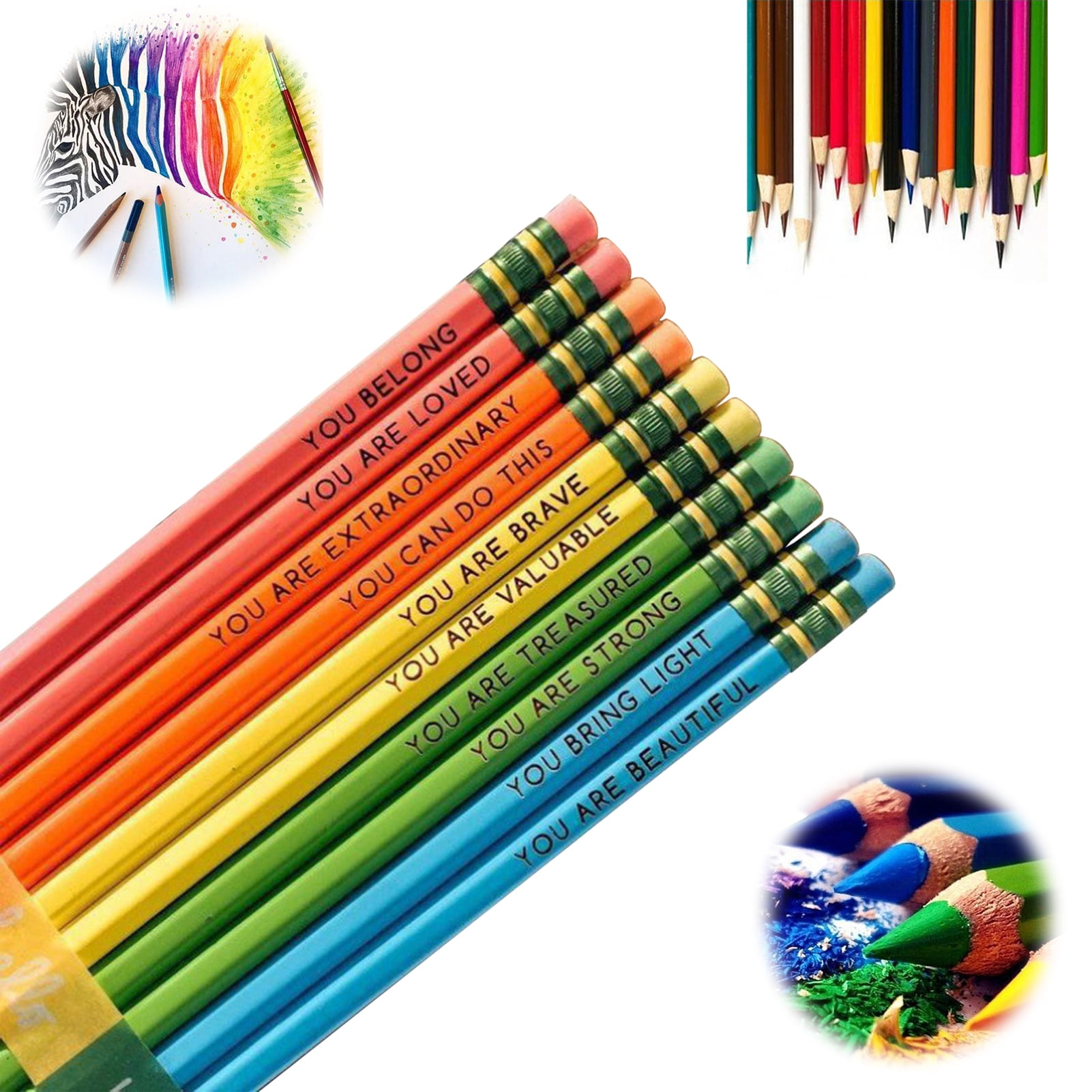 10pcs/St Random Mixed Color Hb Pencils For Drawing, Student'S Gift,  Christmas Stationery