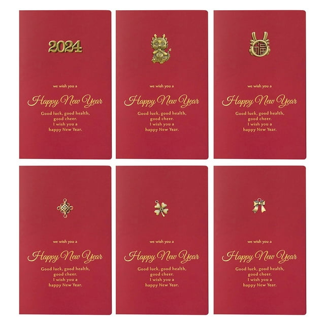 lsiaeian 10Pcs Happy New Years Cards 2024 Year of The Dragon Cards
