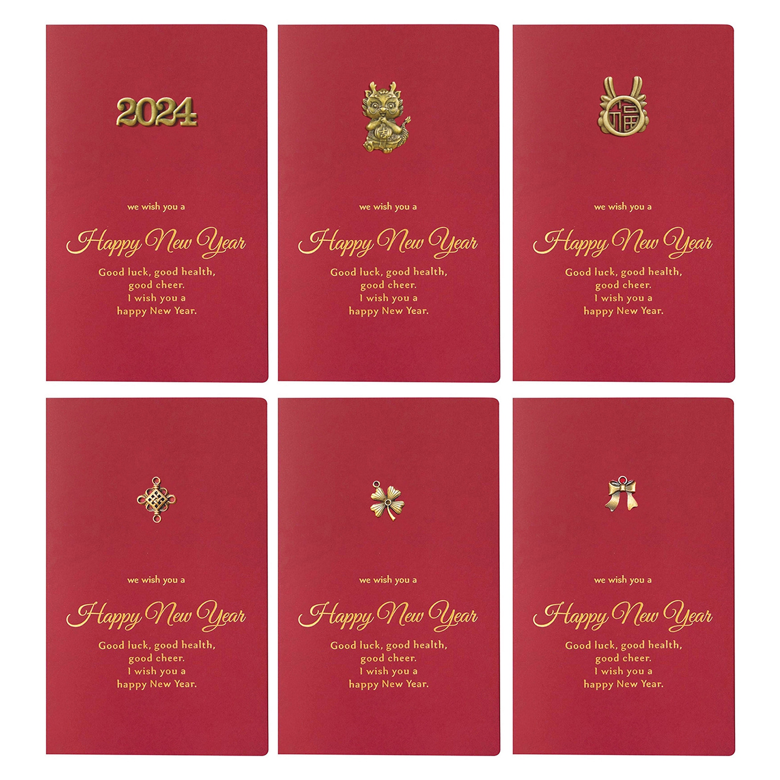 lsiaeian 10Pcs Happy New Years Cards 2024 Year of The Dragon Cards