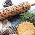 thumbnail image 1 of lsiaeian Embossed Wooden Rolling Pins with Elk Deer Gingerbread Man Pattern,Engraved 3D Holiday Rolling Pins for Baking to Decorate Cookies Waffles Pastry Dough Pies,14 Inches-Beechwood, 1 of 8