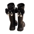 thumbnail image 1 of lsirc Child Girls Knee-High Boots - -Lined Soft-Sole Winter Boots with Side Zipper, Fashionable Party Holiday with Cute Bow, Black, US9.5(3.5-4Years), 1 of 8