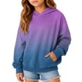 thumbnail image 1 of luawuai Hoodies For Teen Girls Cute Oversized Gradient Sweatshirts Long Sleeve Pullover Fall Winter Clothes, Purple Size 14-14, 1 of 5